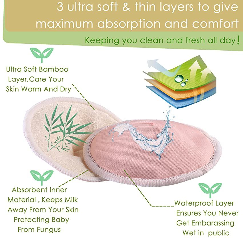 Pikkaboo - Organic 3D Washable Breast Pads + Laundry Bag & Storage Bag