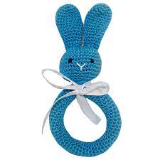 Pikkaboo - Snuggle & Play Crocheted Bunny | Blue