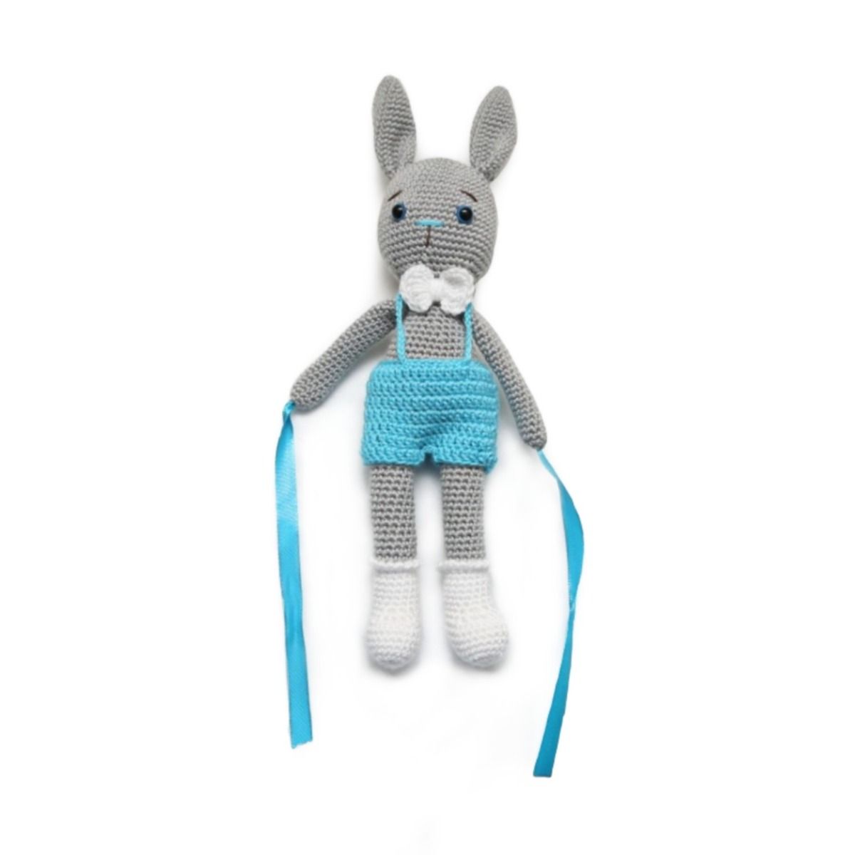 Pikkaboo - Crochet Bunny Curtain Clips Pair | Grey