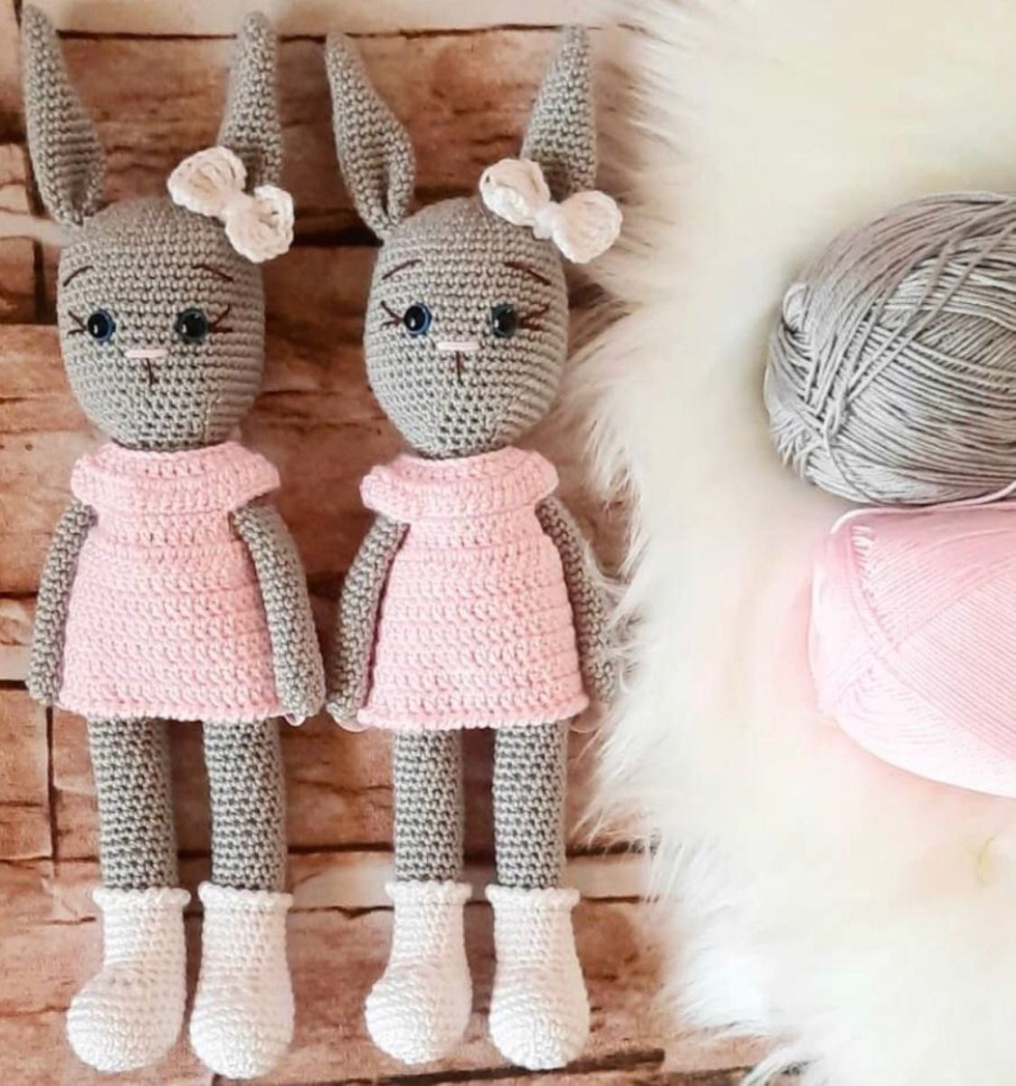 Pikkaboo - Crochet Bunny Curtain Clips Pair | White