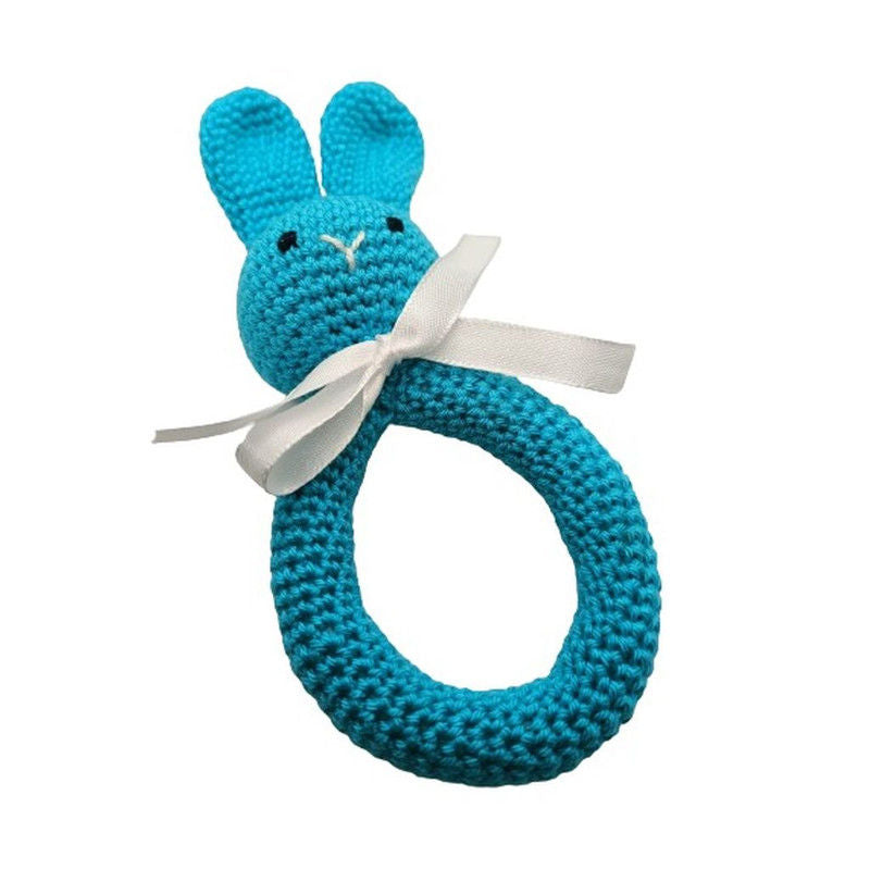 Pikkaboo - Handmade Crocheted Bunny Teether | Blue