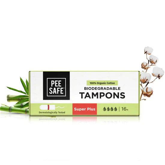 Pee Safe - Organic 100% Biodegradable 16 Tampons