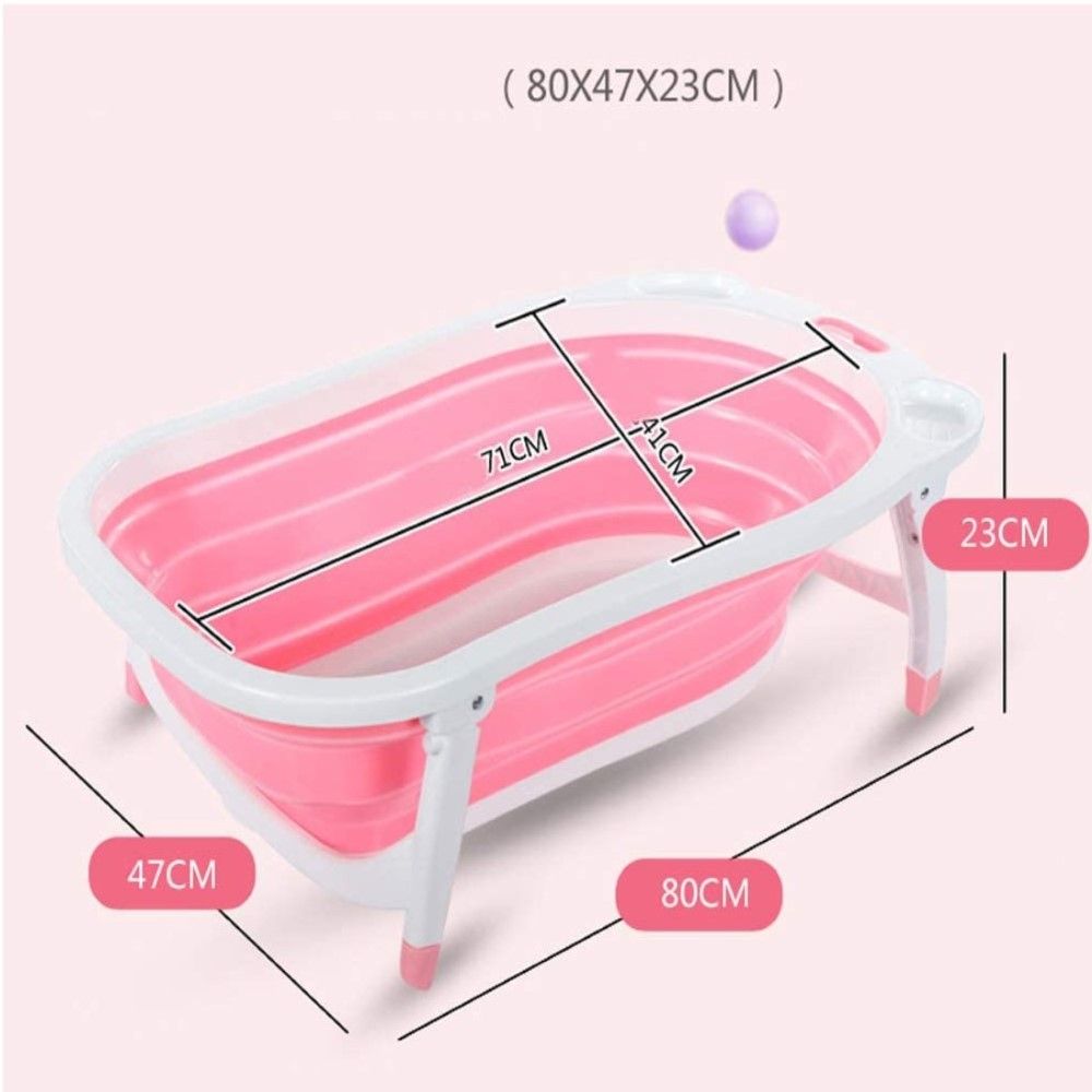 Pikkaboo - Baby Foldable Portable Non Slip Bath Tub | Pink
