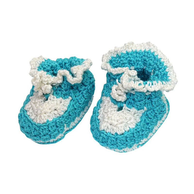 Pikkaboo - LittleFeet Handmade Crocheted Baby Booties | blue