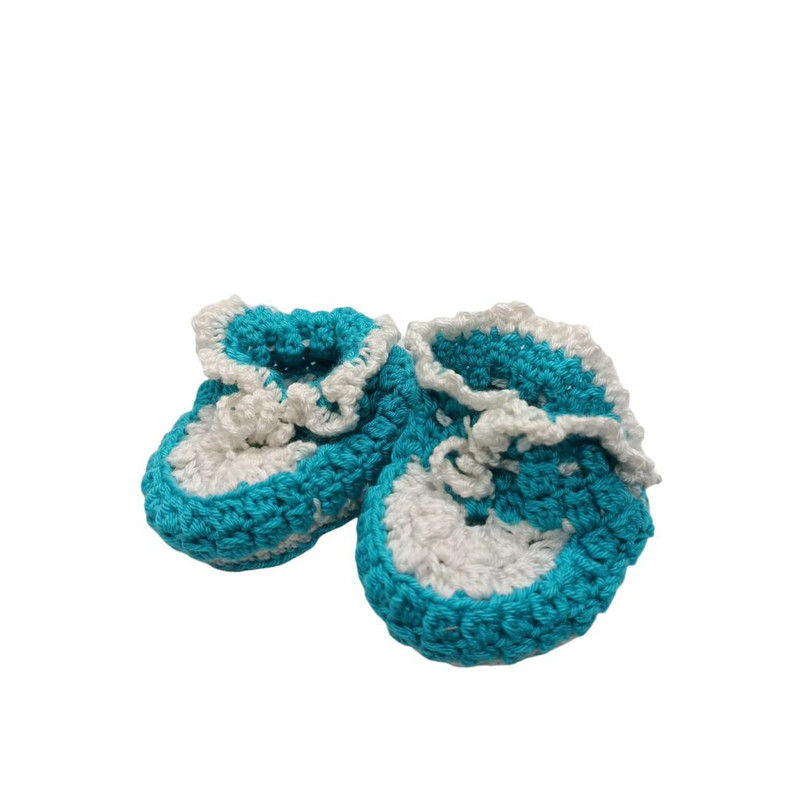 Pikkaboo - LittleFeet Handmade Crocheted Baby Booties | blue