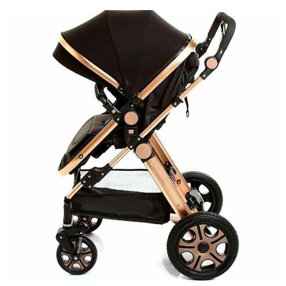 Pikkaboo - 3In1 Luxury Pram Stroller | Black