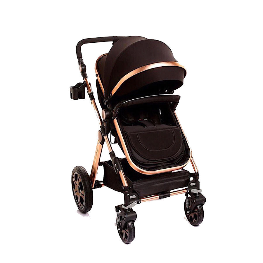 Pikkaboo - 3In1 Luxury Pram Stroller | Black