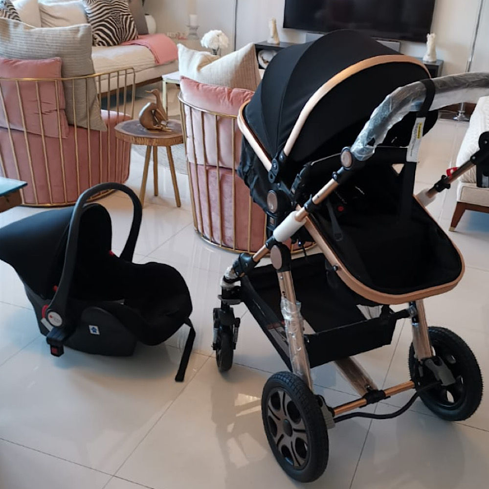 Pikkaboo - 4 In 1 Luxury Stroller Travel System | Black