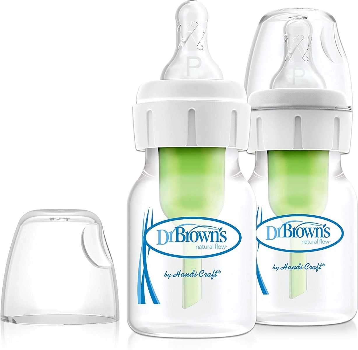 Dr Browns - 2Oz Natural Flow Baby Bottle Pack Of 2 With Preemie Nipples Transparent