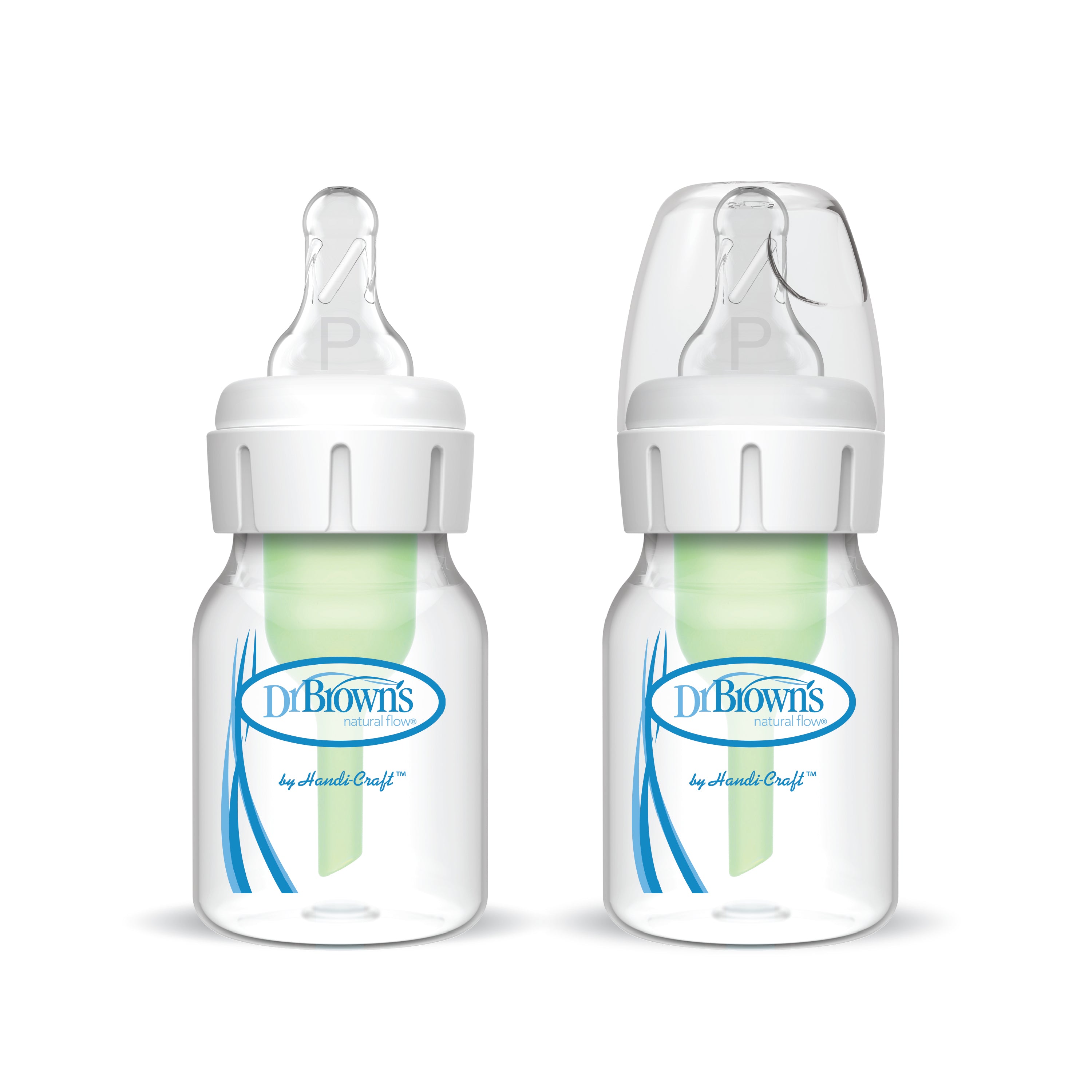 Dr Browns - 2Oz Natural Flow Baby Bottle Pack Of 2 With Preemie Nipples Transparent