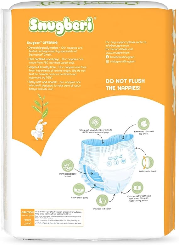 Snugberi Premium Eco Friendly Diaper Pants | Size 4 | Large | 7 - 12 Kg