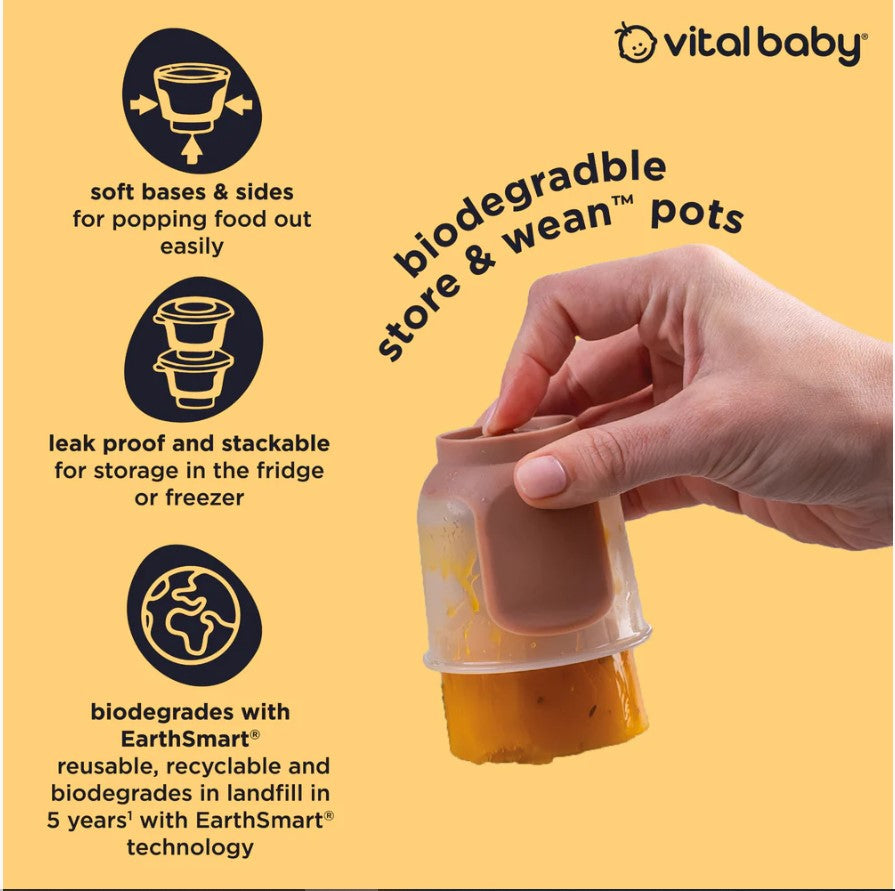 Vital Baby - Nourish Store & Wean Pots(6Pk)|4 Months+