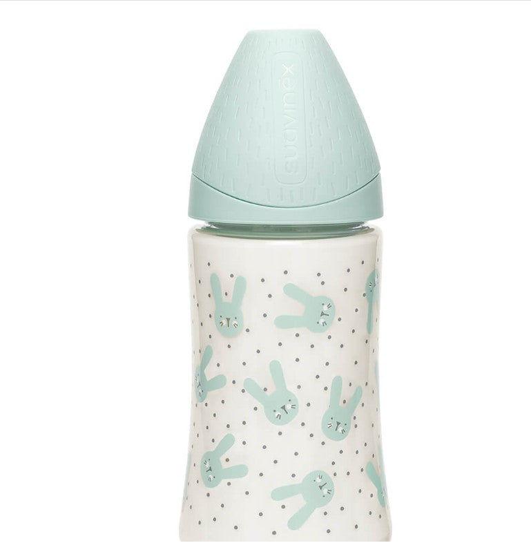 Suavinex Feeding Bottle 270ml | PA 3P S | Rabbit Green – BPA-Free, Anti-Colic