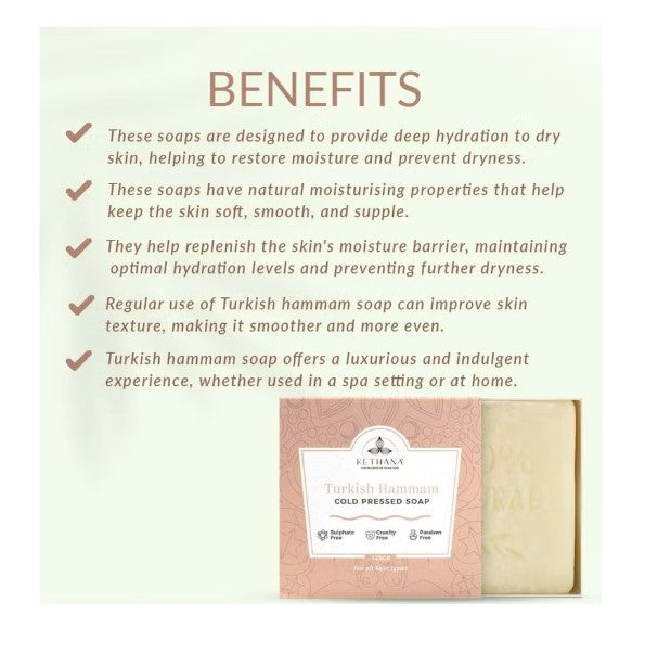 Kethana - Turkish Hammam Exfoliating Cleansing Nourishing Bar | Cold Pressed Soap | 125 gms