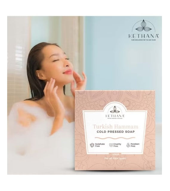 Kethana - Turkish Hammam Exfoliating Cleansing Nourishing Bar | Cold Pressed Soap | 125 gms
