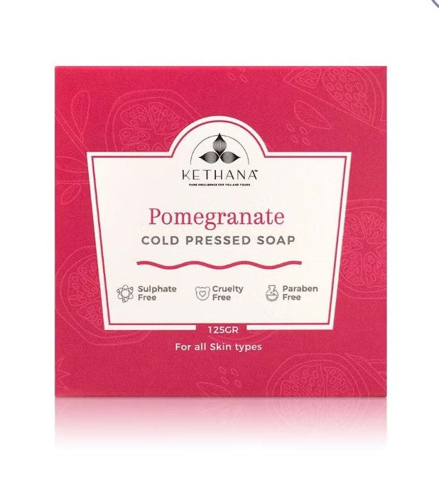 Kethana - Pomegranate  Refreshing Cleansing  Bar | Cold Pressed Soap | 125 gms