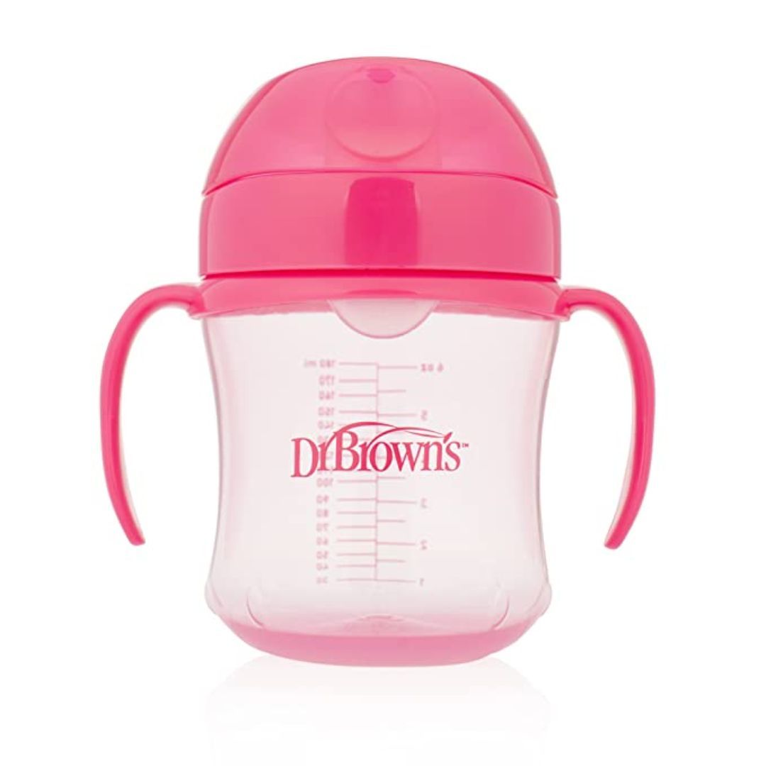Dr Browns - 6 oz|180 ml Soft-Spout Transition Cup w| Handles - Pink