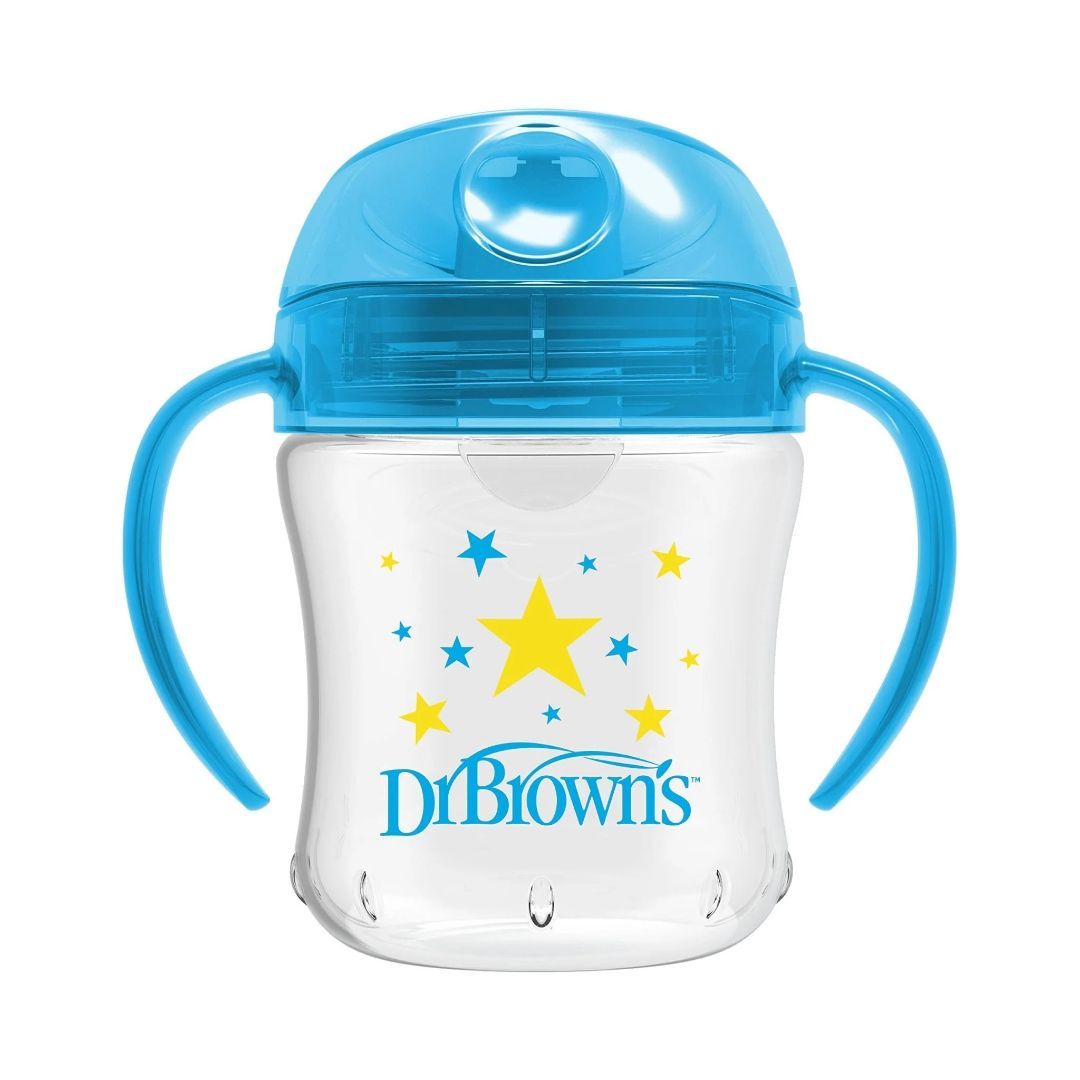 Dr Browns - 6 oz 180 ml Soft-Spout Transition Cup w| Handles - Blue