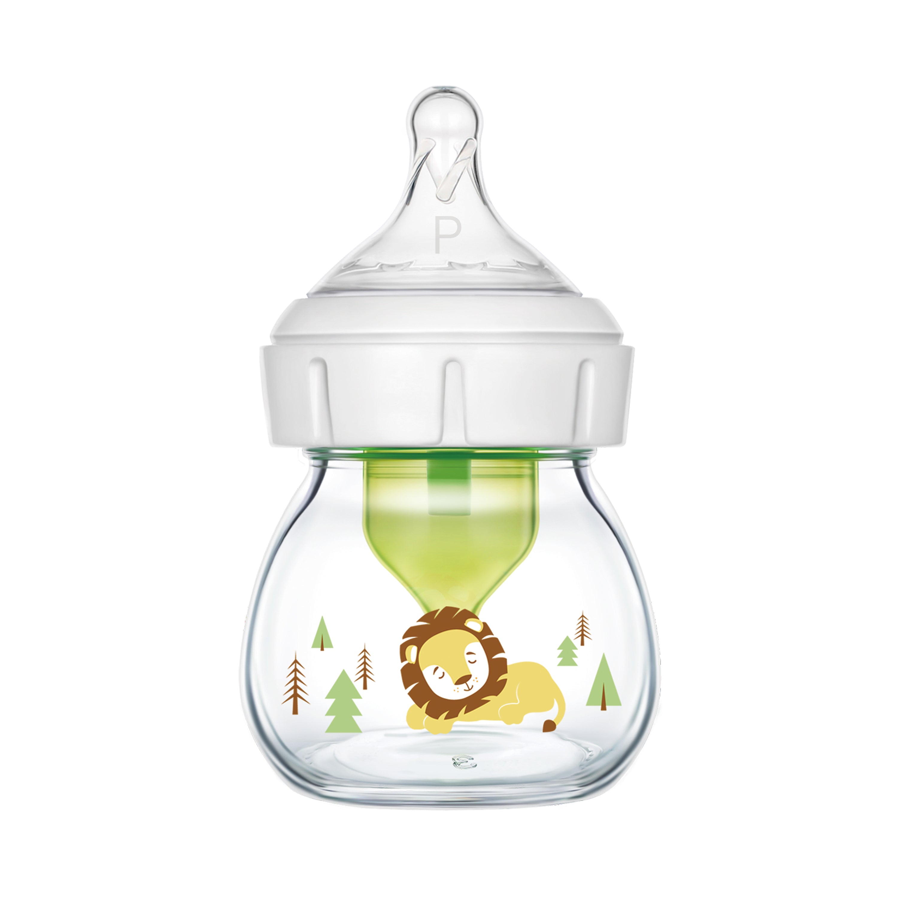2 oz/60 ml Glass W-N Options+ Bottle w/ Lion Deco w/ Preemie Nipple, 1-Pack