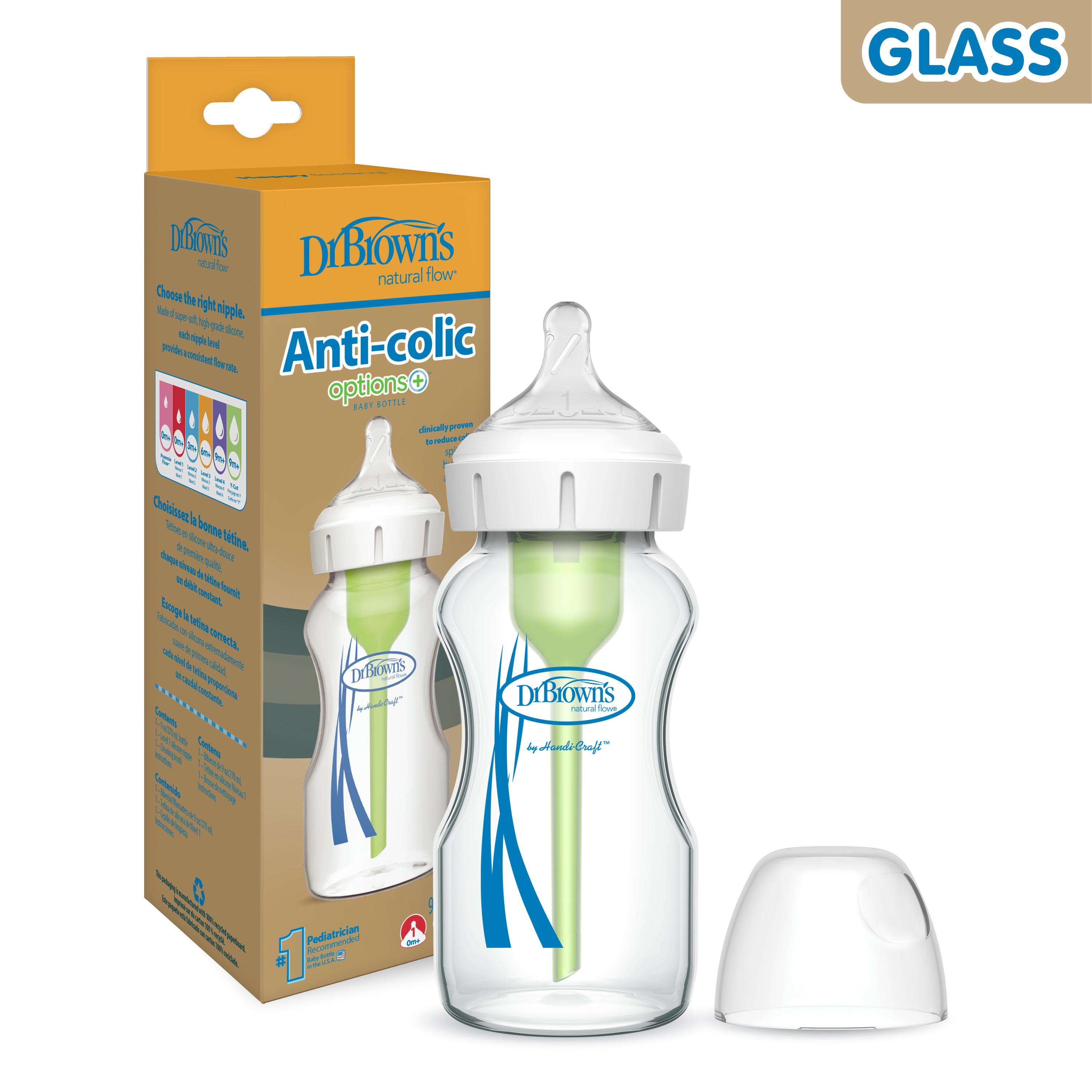 9 oz/270 ml Glass W-N Options+ Bottle, 1-Pack