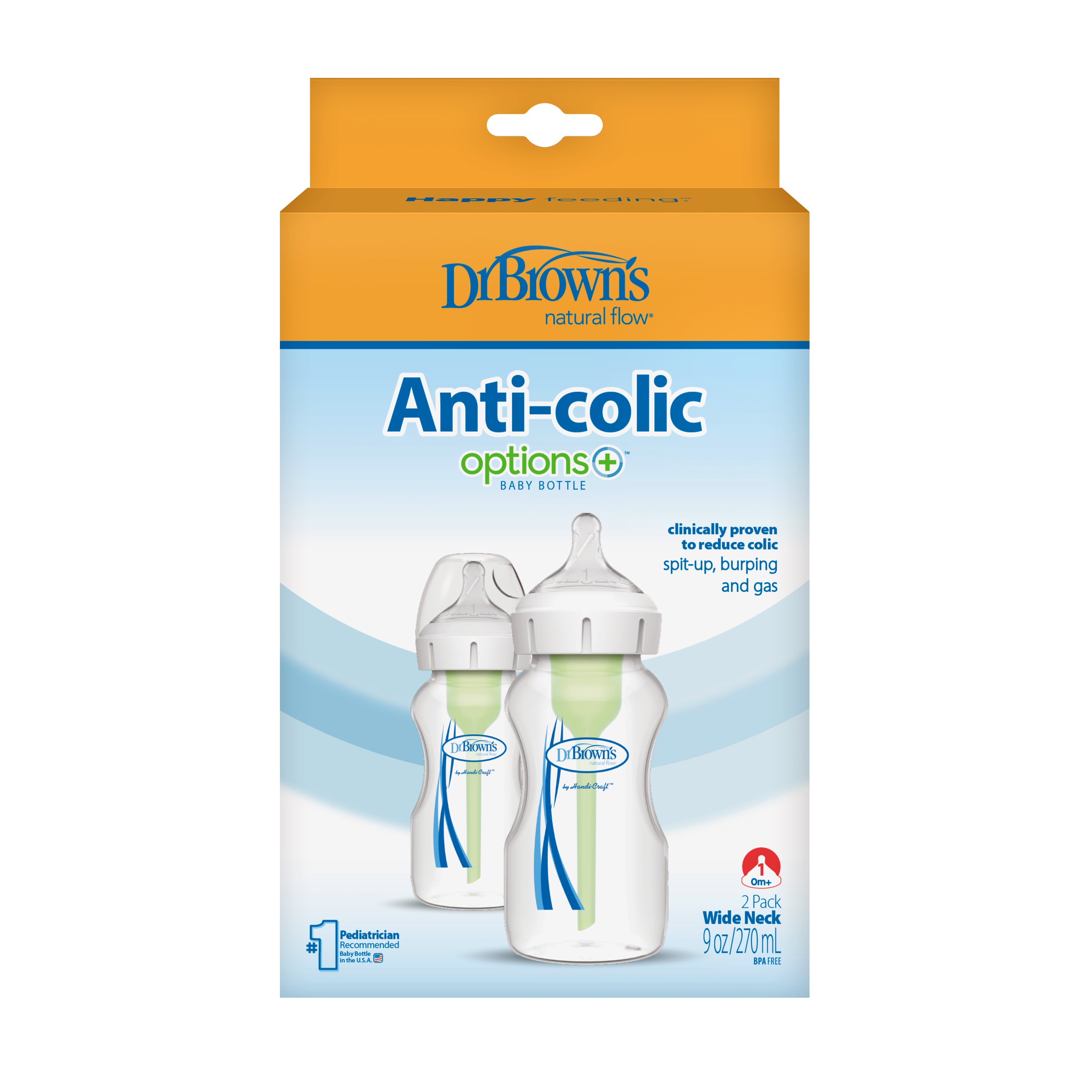 Dr Browns - 9 oz|270 ml PP Wide Neck Options + Bottle- 2 - pack