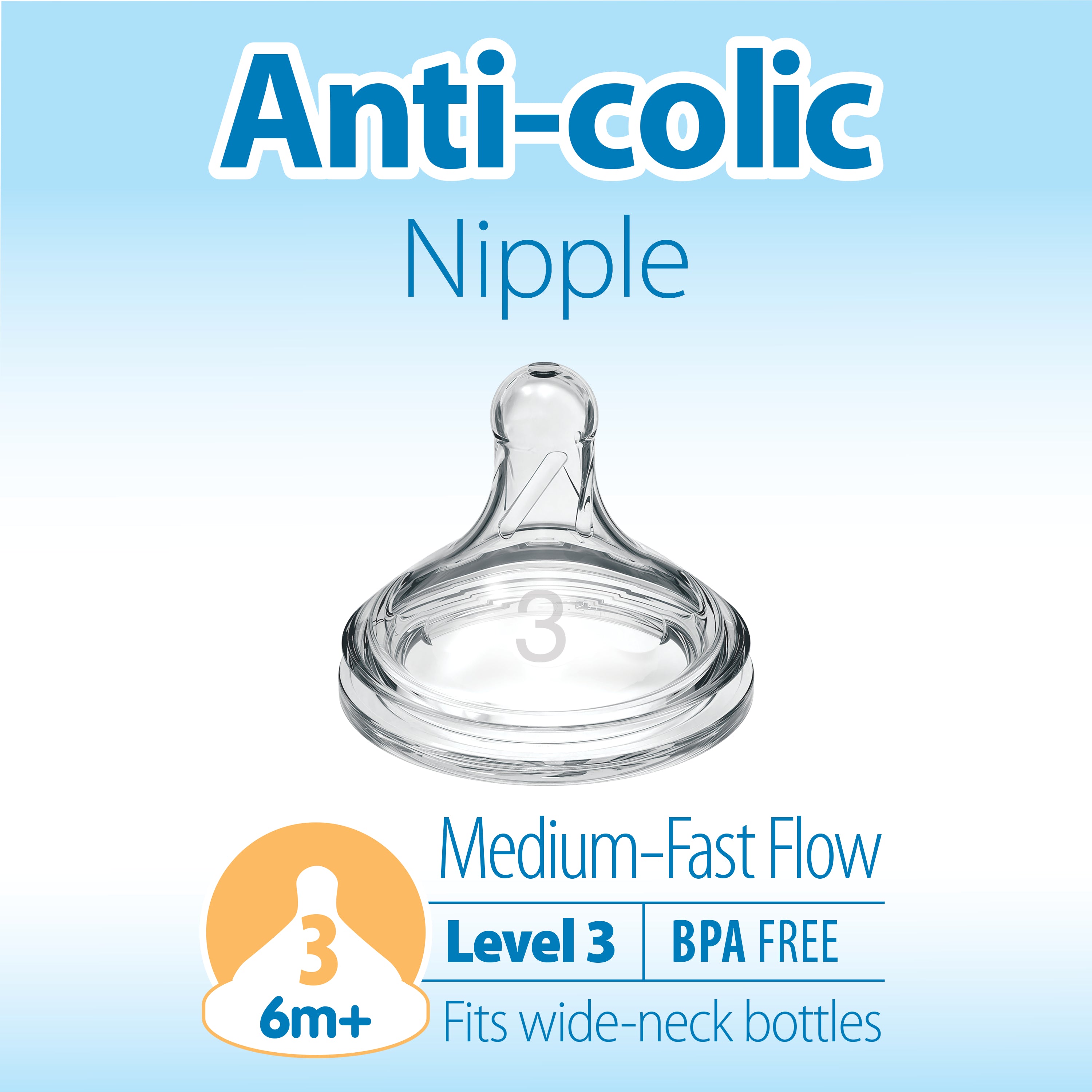 Level 3 W-N Silicone Options+ Nipple, 2-Pack