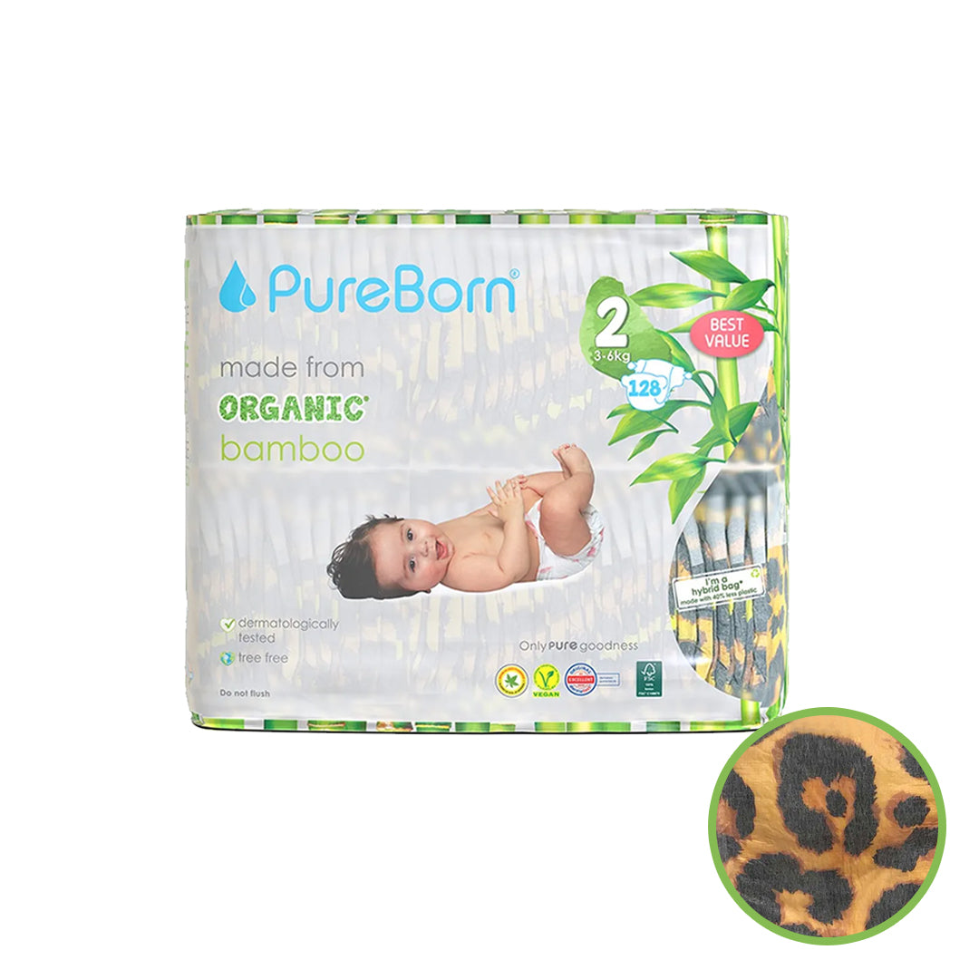 PureBorn Nappy | Size 2 | 3-6 Kg | Assorted Prints