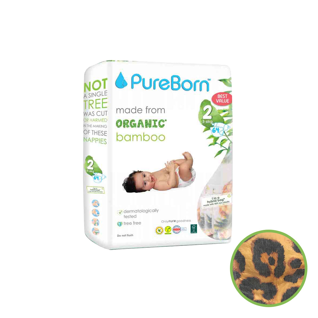 PureBorn Nappy | Size 2 | 3-6 Kg | Assorted Prints