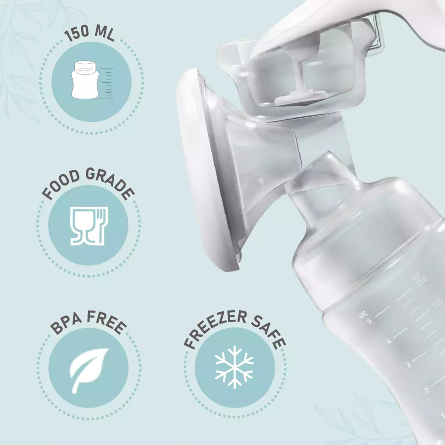 Pee Safe - Manual Breast Pump For Nursing Mothers With 150ml Container